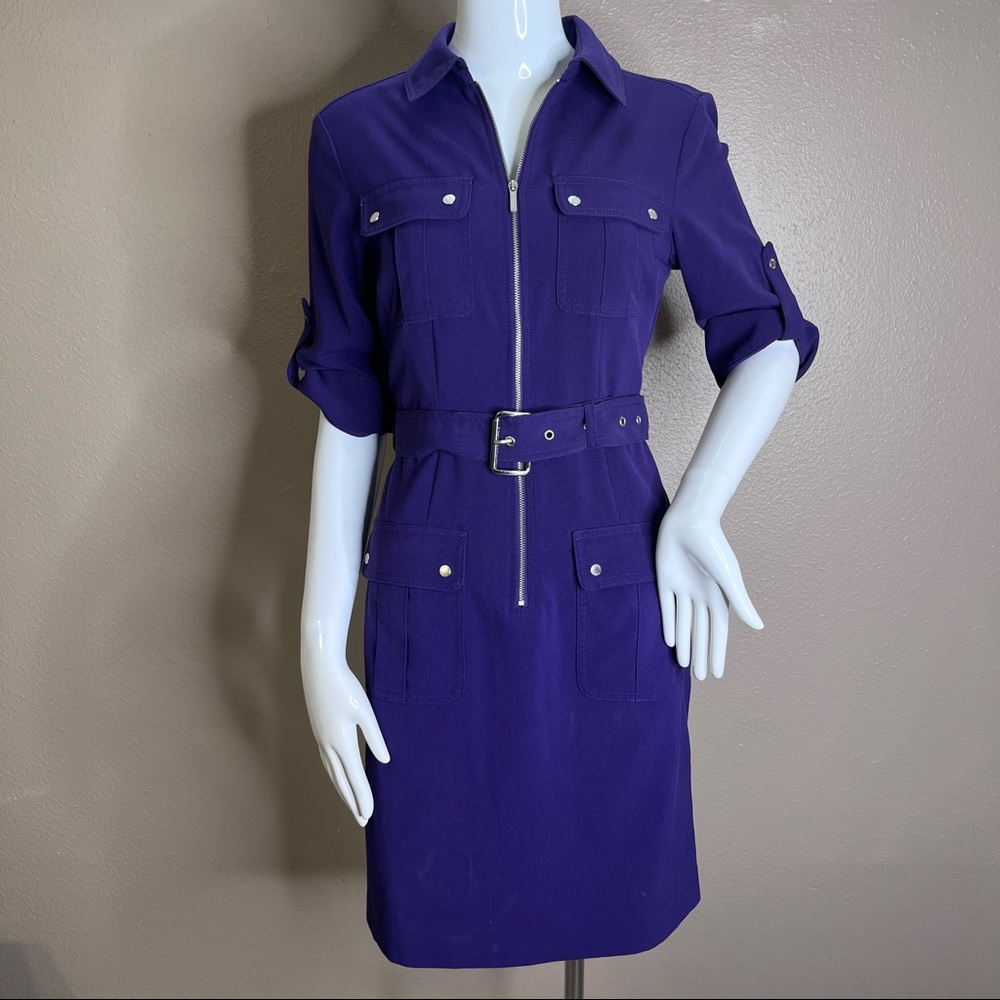-ColorPop- Michael Kors Belted Zip Dress